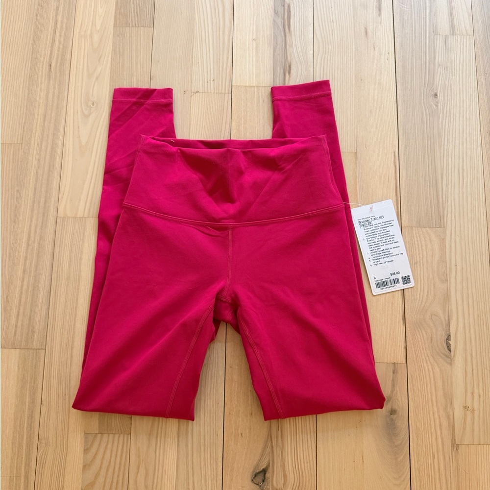 NWT Pink Lululemon Women’s Wunder Train HR Tight 28 Leggings